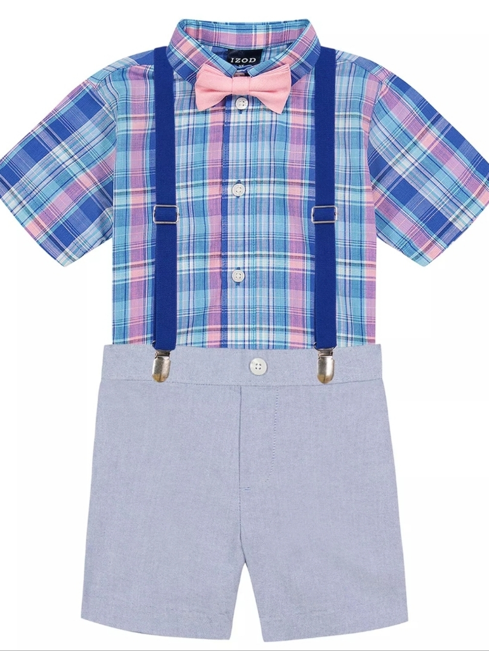 Baby & Toddler Boy IZOD 4 Piece Suspenders Shirt Set